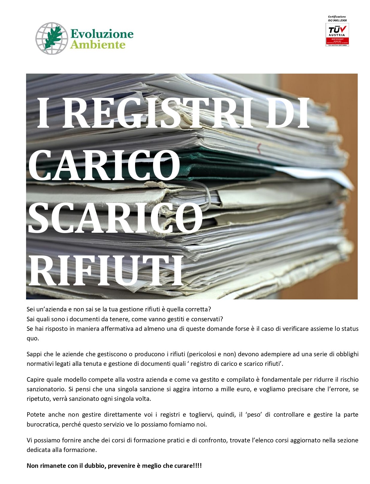 REGISTRO CARICO SCARICO RIFIUTI PER, REGISTRI