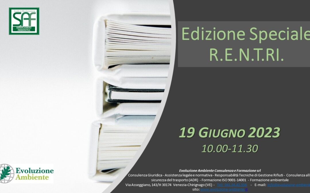 Corso di Introduzione al R.E.N.T.RI.  – Il nuovo decreto 59/2023