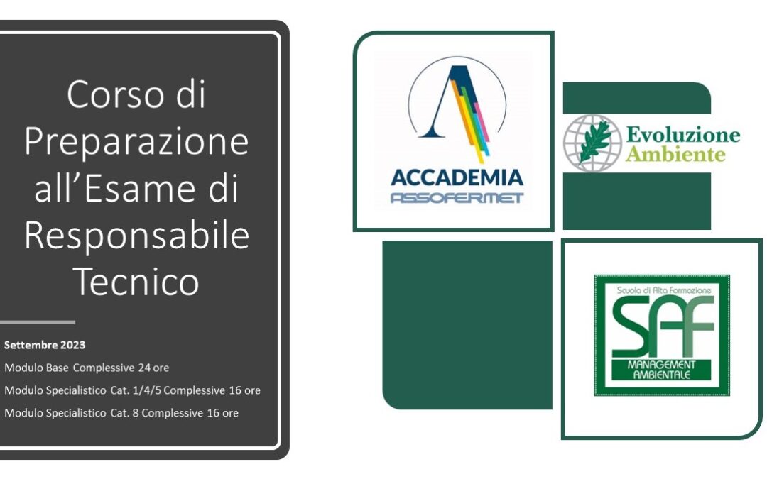 Corso di Preparazione all’Esame di Responsabile Tecnico Gestione Rifiuti